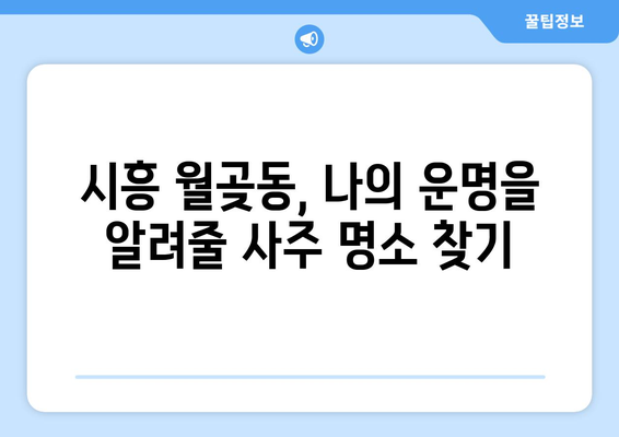 시흥 월곶동에서 나에게 딱 맞는 사주 찾기| 유명한 사주 명소 추천 | 시흥 사주, 월곶동 사주, 운세, 신년운세