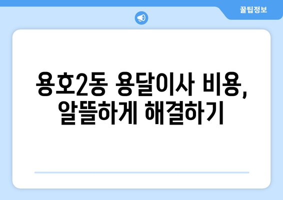 부산 남구 용호2동 용달이사 전문 업체 추천 & 비용 가이드 | 이삿짐센터, 저렴한 이사, 용달차