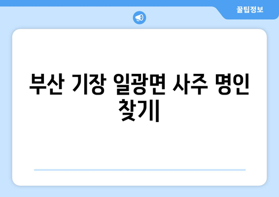 부산 기장 일광면에서 나에게 맞는 사주 명인 찾기 | 사주, 운세, 신점, 궁합, 부산 사주 잘 보는 곳